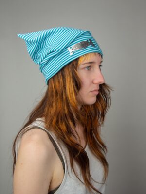 BLUE DRIPLINE BEANIE