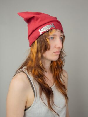 RED DRIPLINE BEANIE